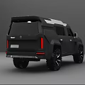 Black Armored Off Road Vehicle Featuring Rugged Design Roof Rack And Large Tires