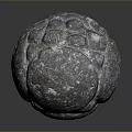 Natural Gray Stone Sphere With Textured Surface And Orange Speckles 3d model