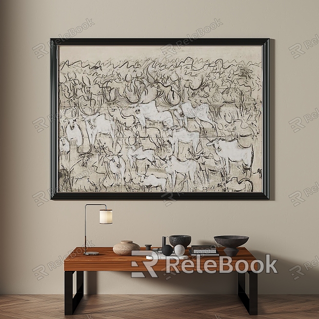 French retro abstract decorative painting model