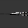 Sleek Cosmic Starfighter Spaceship 3D Model With Twin Engines And Aerodynamic Design
