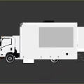 White Commercial Truck With Enclosed Cargo Box Roof Vent And Cab Structure Design