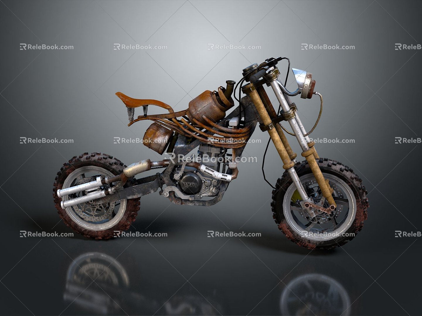 Modern motorcycle two-wheeled motorcycle off-road motorcycle road racing motorcycle 3d model