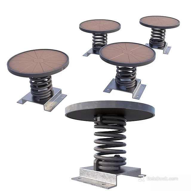 Garden Ornaments With Circular Platforms And Spring Bases For Outdoor Use 3d model