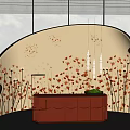 Front desk, reception desk, end view desk 3d model