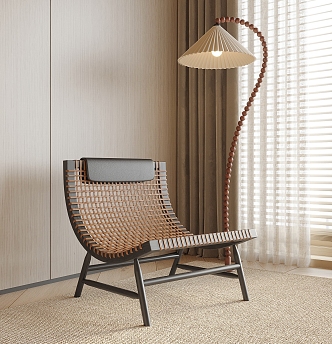 Leisure chair floor lamp 3d model