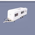 White Caravan Trailer With Modern Design Windows And Wheels For Travel