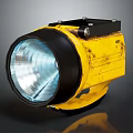 Yellow Explosion Proof Industrial Searchlight With Black Frame And Stable Base 3d model