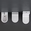 Modern White Toilet Design In Contemporary Bathroom With Matching Sink And Gray Walls