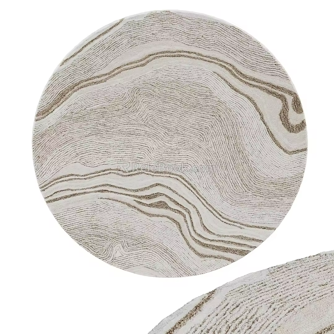 Modern Cream Style Carpet Plush Carpet Striped Carpet Geometric Carpet Round Carpet New Chinese Style Carpet 3d model