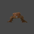 Realistic Brown Toad With Small Colorful Flying Device On Gray Background