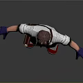 3D Biologist Character in White Lab Coat Purple Gloves Brown Bag Blue Jeans Red Sneakers