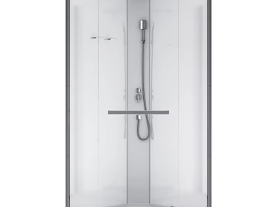 Modern Enclosed Shower Sauna With Glass Door And Adjustable Shower Head 3d model