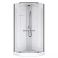 Modern Enclosed Shower Sauna With Glass Door And Adjustable Shower Head
