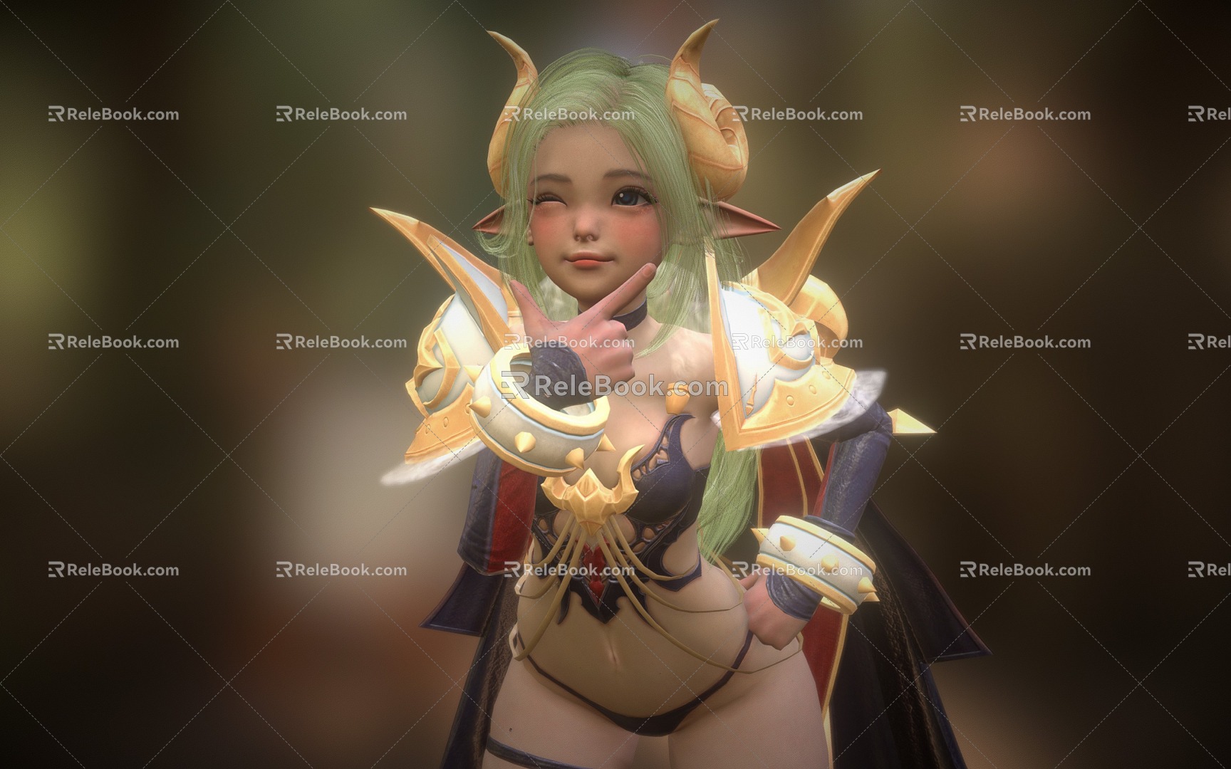 Elf Cartoon Lori Beauty Woman Warrior Anime Beauty Game Character Kiki 3d model