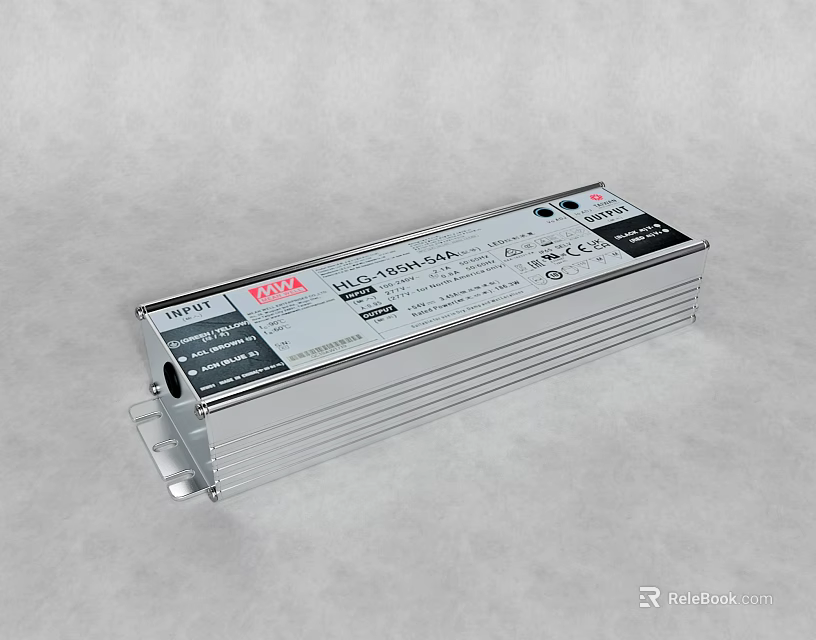 Air Conditioner Air Outlet With Silver Metal Casing LED Driver And Heat Dissipation Design 3d model 