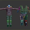 Futuristic Metallic Full Body Armor Suits With Mechanical Design Details
