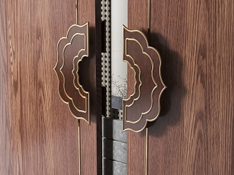 new chinese style door handle 3d model