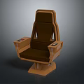 Ergonomic Equipment Seat Brown Modern Design With Armrest Control Panels And Stable Square Base