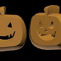 Halloween Festive Pumpkin Shaped Decorative Light With Smiley Face Carving