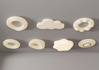 Modern cream ceiling light cream ceiling light 3d model