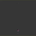 Stylish Bow Shaped Weapon With Pink Black Petal Like Design And Purple Pole Base