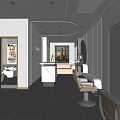 Modern Hair Salon Interior Design With Styling Chairs Mirrors And Workstations