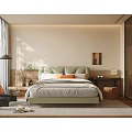 Modern Double Bed With Light Green Headboard In Sunny Bedroom With Natural Light