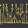 Modern clock pointer various pointer metal pointer 3d model