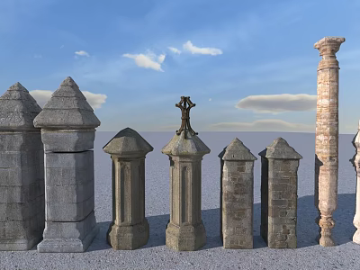 Jane European Pillar Stone Pillar Cap Roman Pillar Ancient Stone Pillar Gate Pillar Lighthouse 3d model