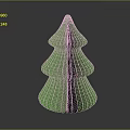 Green Collapsible Christmas Tree Decoration With Pleated Tiered Layers For Home