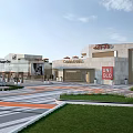 Modern Commercial Shopping Plaza With Carrefour UNIQLO Stores And Pedestrian Area