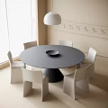 Modern Dining Table and Chair Combination Dining Chair Round Dining Table 3d model
