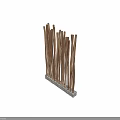 Vertical Arrangement Of Brown Wooden Sticks As Modern Wall Decor