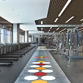 Modern Gym Interior With Treadmills Strength Training Equipment And Workout Space
