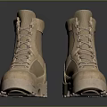 Beige Military Boots With Lace Up Design Mesh Panels And Durable Rubber Sole