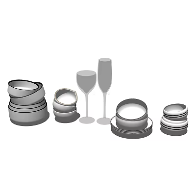 Modern Tableware 3d model