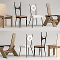 Stylish Modern Dining Chairs With Wooden Metal Frames And Natural Black White Tones