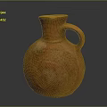 Handmade Terracotta Jug With Orange Red Color Textured Surface And Carved Patterns