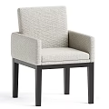 Modern Light Gray Fabric Accent Chair With Armrests And Black Legs