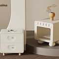 Cream wind bedside table 3d model