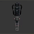 Futuristic Mechanical Weapon with Sharp Metallic Components Rotating Gears and Industrial Design
