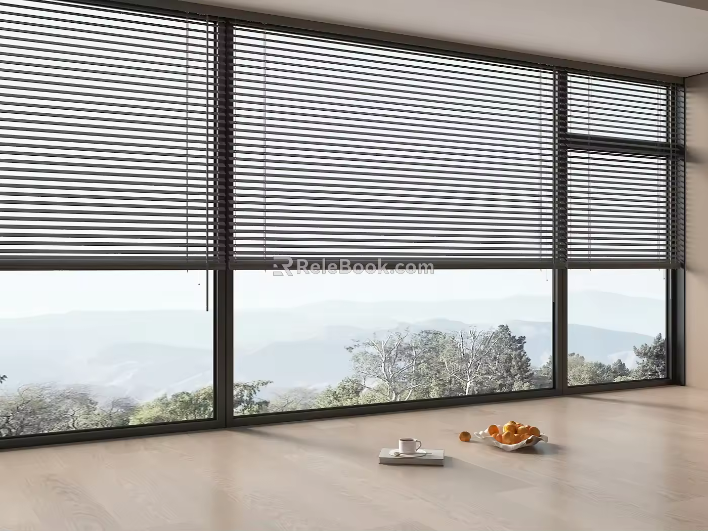 Floor-to-ceiling window blinds 3d model