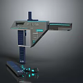 Futuristic Sci Fi Energy Weapon With Blue Glowing Accents And Modular Base Design