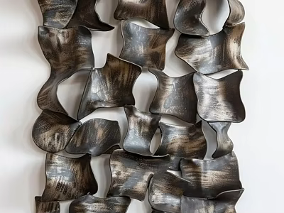 Artistic Metal Wall Decor With Irregular Wavy Petal Shapes For Modern Interior Decoration 3d model