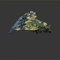 Scenic 3D Mountain Model With Rocky Terrain Green Vegetation Trees And Paths