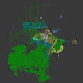 Birds Eye View Urban Planning Showcasing City Layout Buildings Streets Green Spaces and Waterfront