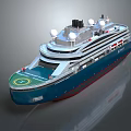Modern Cruise Ship With Helicopter Pad And Multiple Level Decks 3d model