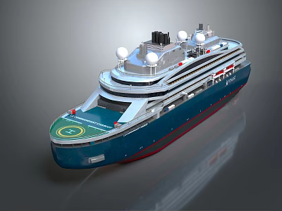 Modern Cruise Ship With Helicopter Pad And Multiple Level Decks 3d model Modern Cruise Ship With Helicopter Pad And Multiple Level Decks 3d model