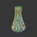 Pink Vase With Intricate Hollowed Patterns And Blue Base For Home Decor