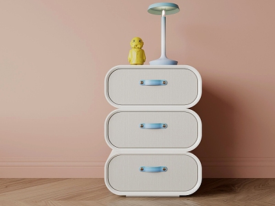 Cartoon Children Drawer Bedside Cabinet 3d model